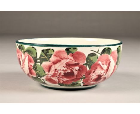 Wemyss pottery bowl, decorated with hand painted cabbage roses signed in green to base and incised Wemyss, diameter 19.5cm CO