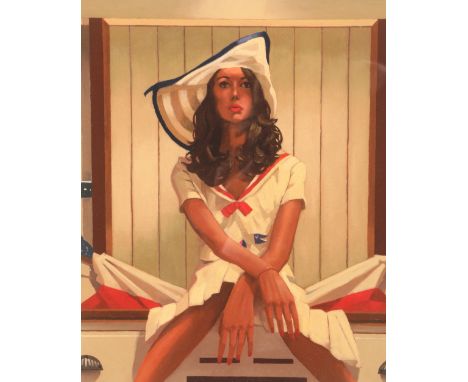 Jack Vettriano OBE (Scottish born 1951) Framed artists proof print, signed lower right 'Below Deck' 28cm x 24cm