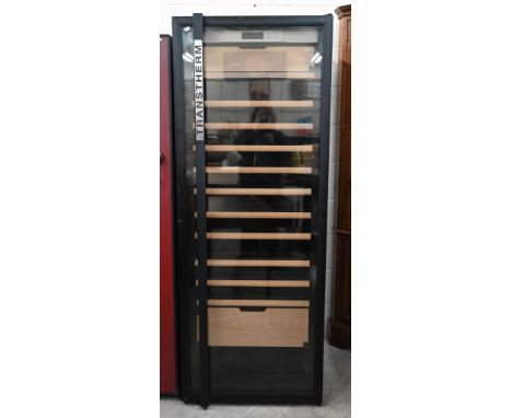 Transtherm Castel Grand model 3TCA3TGV3 black wine fridge with glazed door, 68 cm wide x 66 cm deep x 180 cm high 