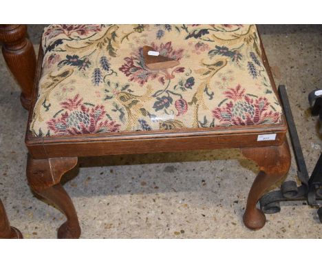 Georgian style footstool with tapestry covered top