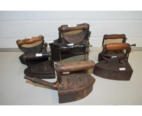 Collection of various vintage box irons