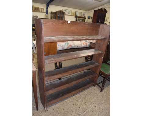 20th Century pine open back five shelf bookcase cabinet, 110cm wide