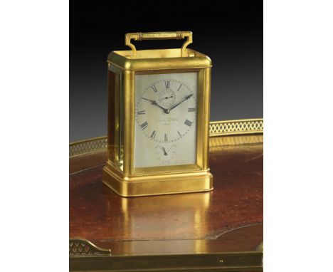 A rare and fine early Victorian gilt brass chronometer carriage timepiece by James McCabe, the eight day brass single chain f