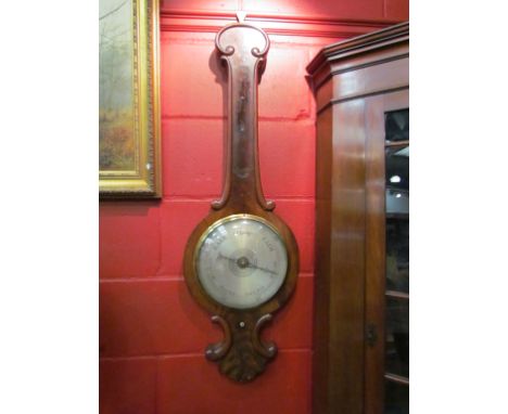 A Victorian mahogany banjo barometer a/f