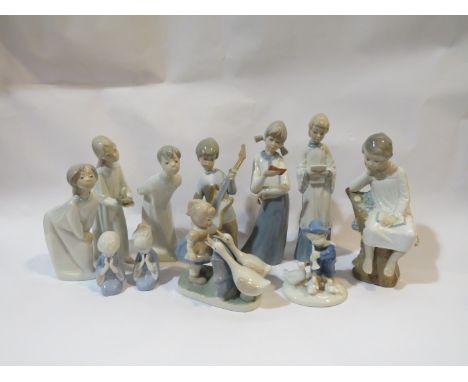 A selection of Lladro and Nao figurines, some a/f (11)