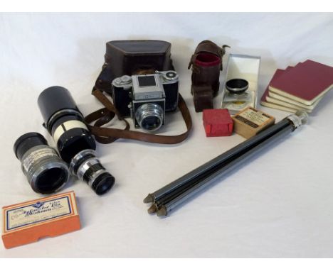 Agiflex camera, Agilux telephoto lens, tripod & other accessories