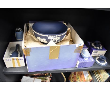 A selection of jasper ware by Wedgwood most pieces being boxed including deep blue footed bowl
No damage to note, 1 lighter,1