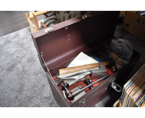 An engineers tool chest having metal case complete with contents for metal working and mechanic etc