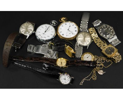 Various watches and pocket watches, to include a gold plated pocket watch, silver plated Sperina pocket watch, Tissot watch s