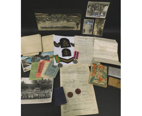 A collection of Second World War related medals and ephemera, belonging to a J F Bennie.  Mr Bennie was previously in the Roy