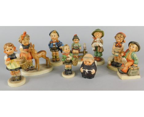 A collection of Hummel figures, to include a girl with geese, a fawn etc. (9)