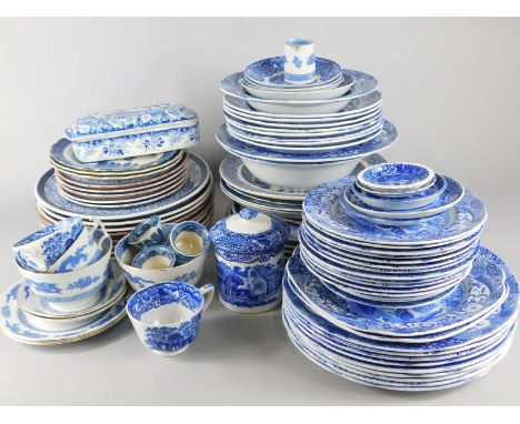 A large quantity of blue and white printed pottery, to include Copeland Spode Italian, Royal Worcester etc.