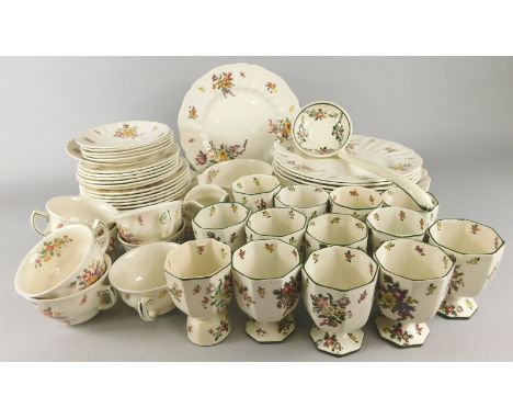 A Royal Doulton Old Leeds Sprays pattern part dinner and tea service, various periods