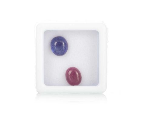 **TWO UNMOUNTED GEMSTONES, comprising sapphire and ruby, weighing 2.88 and 1.97 caratsQty: 2