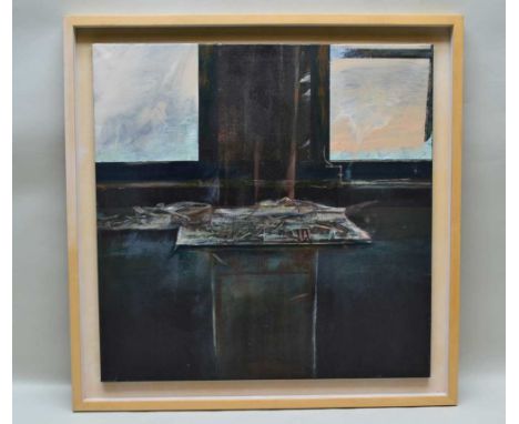JACK CRABTREE (1938- ) "Work Bench", Patterson's Spade Mill, Temple Patrick, Oil painting on canvas, 86cm square, from the "C