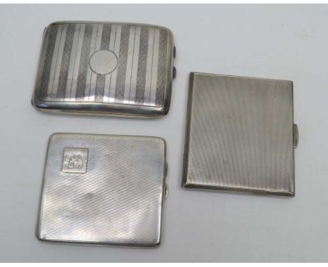 G.F. WESTWOOD &amp; SONS A SILVER CIGARETTE CASE, Birmingham 1926, together with two other Birmingham cigarette cases, all wi