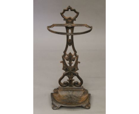 A Victorian cast iron stick stand. 63 cm high.