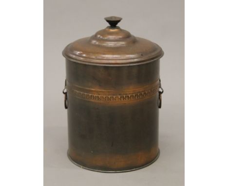 A vintage coal bin. 38 cm high.