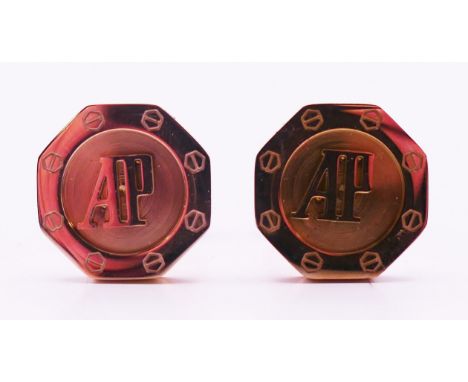 A pair of Audemars Piguet cufflinks.  1.8 cm diameter. 