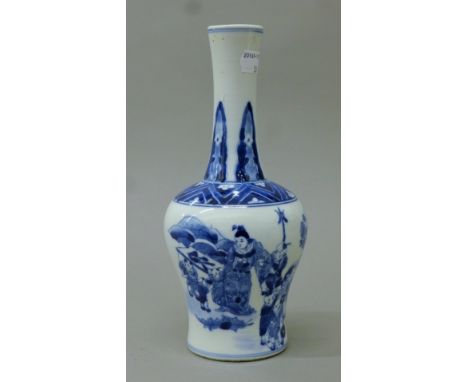 A Chinese blue and white porcelain vase. 25 cm high.