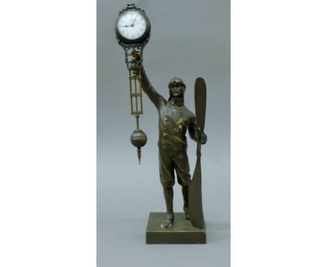 A pilot mystery clock. 38 cm high.
