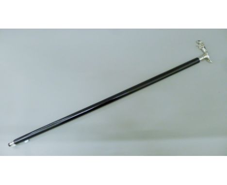 A jaguar walking stick. 92 cm long.