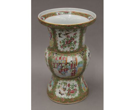 A 19th century Chinese porcelain Canton vase. 39.5 cm high.