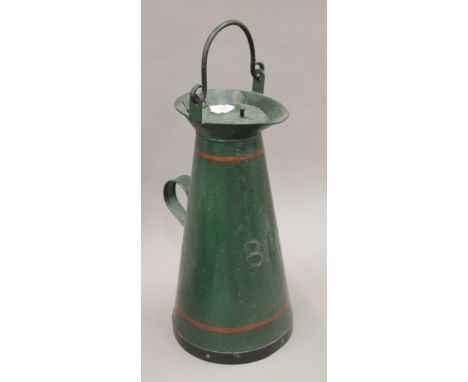 A vintage British Rail galvanized jug. 57 cm high.