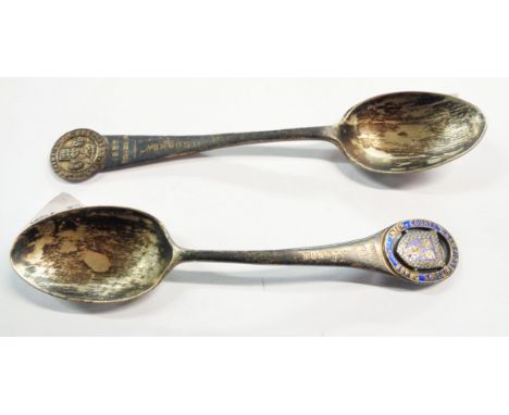 A silver and enamel trophy presentation spoon for The Inter-County Lawn Tennis Championships in 1937 - sold with a similar si