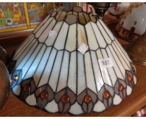 A Tiffany style glass lamp shade - a/f