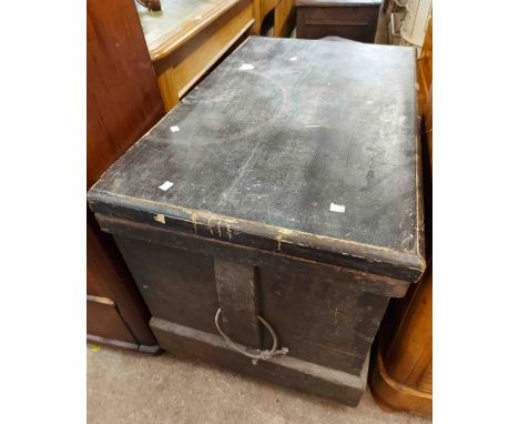 A 19th Century pine lift-top carpenter's chest with fitted interior containing a quantity of hand tools