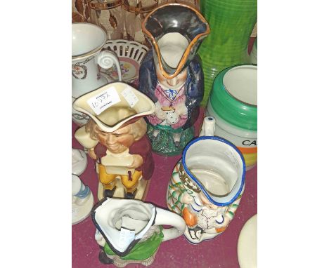 Four ceramic toby jugs of various style and form - one a/f