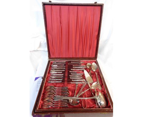 A vintage canteen containing a large quantity of German Herm Zur Nieden Solingen '100' cutlery