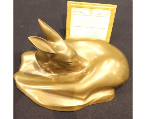 Richard Fisher bronzed cast stylised figure, The Fawn, limited edition 268/300, with certificate. P&amp;P Group 3 (£25+VAT fo