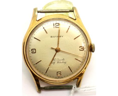 Rotary gents 25 jewel gold plated wristwatch head numbered 767412, working at lotting. P&amp;P Group 1 (£14+VAT for the first