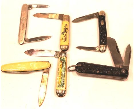 Six assorted penknives including mother of pearl examples. P&amp;P Group 2 (£18+VAT for the first lot and £3+VAT for subseque