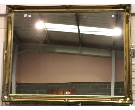 Gilt framed rectangular mirror, 136 x 107 cm. Not available for in-house P&amp;P, contact Paul O'Hea at Mailboxes on 01925 65