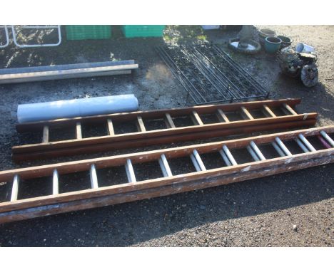 A Youngman Challenger wooden double extending ladder 