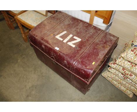 A large tin trunk