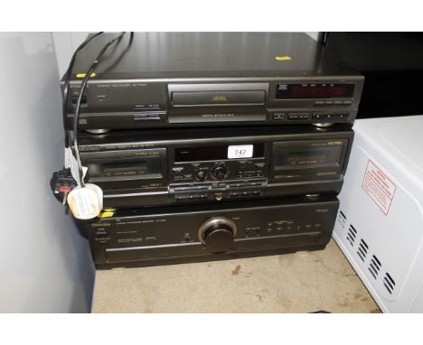 A Techniques Stereo system (no speakers) comprising compact disc player, stereo cassette deck and a stereo integrated amplifi
