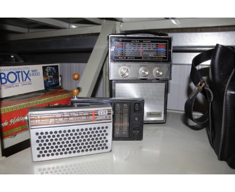 Three various vintage portable radios