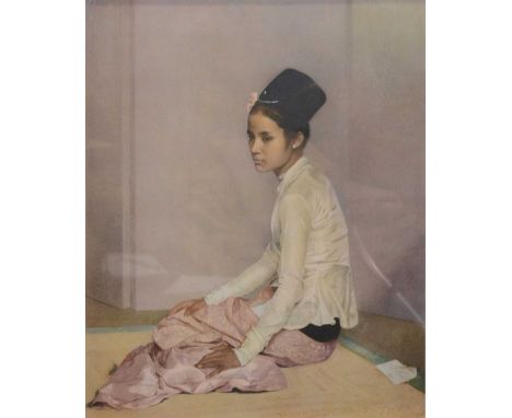 After Sir Gerald Kelly,Portrait of the Burmese Princess Saw Ohn Nyu,colour print,63x50cm.Condition report:Not inspected out o