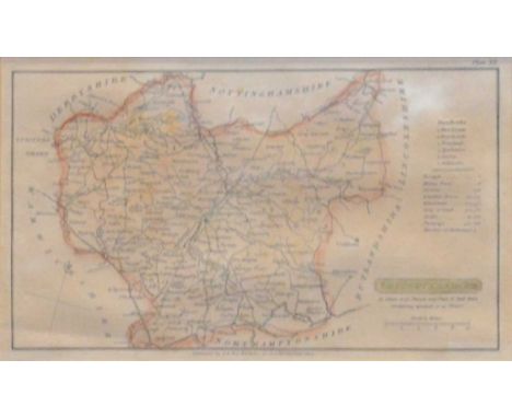 Robert Morden, Leicester Shire, hand-coloured county map, 37x41cm; John Ogilby, The Road from London to Darby, ribbon map; Jo