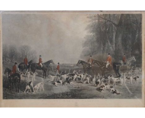 After W &amp; H Barraud,The Meet at Badminton,coloured print,52x78cm,and The Meet at Blagdon.Qty: 2