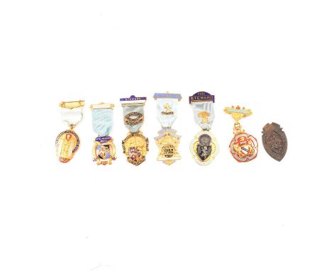 Collection of Masonic jewels including seven gilt and enamel jewels for the Institute for Boys, seven for the Institute for G