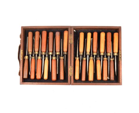 Cased set of JB Addis, Sheffield, Prize Medal woodworking hand tools, including chisels and gougers.Provenance:The workshops 