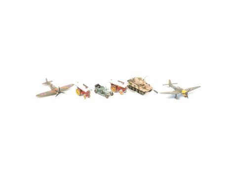 Quantity of play worn die cast vehicles, including Dinky Thunderbirds Lady Penelope's FAB1, Dinky Riley Saloon 40A, Dinky 719