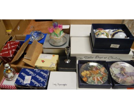 A quantity of mixed Fairy related ceramic and glassware collectable figures and accessories, to include a paperweight, Royal 