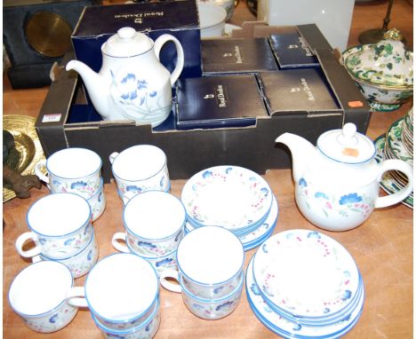 A Royal Doulton part tea service in the Windermere pattern; together with various boxed Royal Doulton Minerva pattern teaware