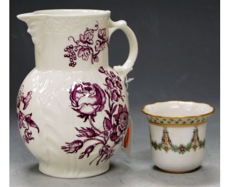 A Royal Worcester mask head jug, puce mark verso, height 16cm